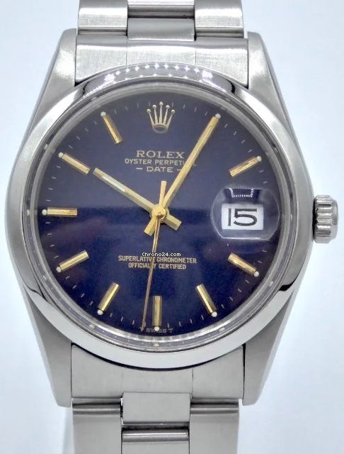 Rolex Date Oyster Perpetual Rare Matte Blue 15000