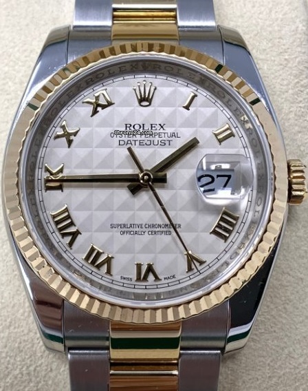 Rolex DateJust White Pyramid Dial 116233