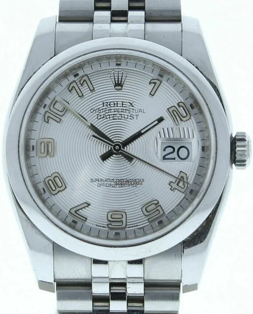 Rolex DateJust Jubilee Band Silver Concentric Dial & Smooth Bezel 116200