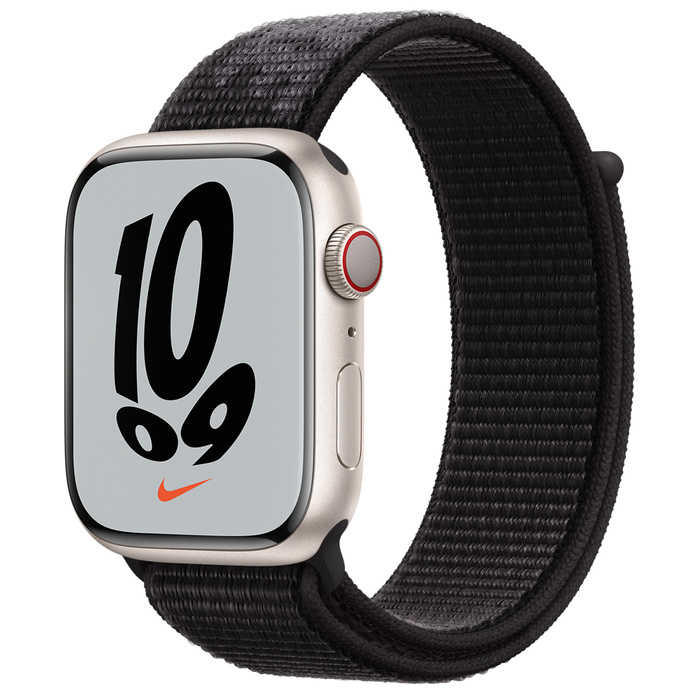 Apple Watch Nike GPS + Cellular 45mm Starlight Aluminum Case with Nike Sport Loop