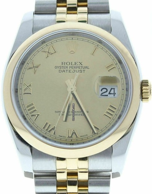 Rolex DateJust Champagne Roman Dial 116203