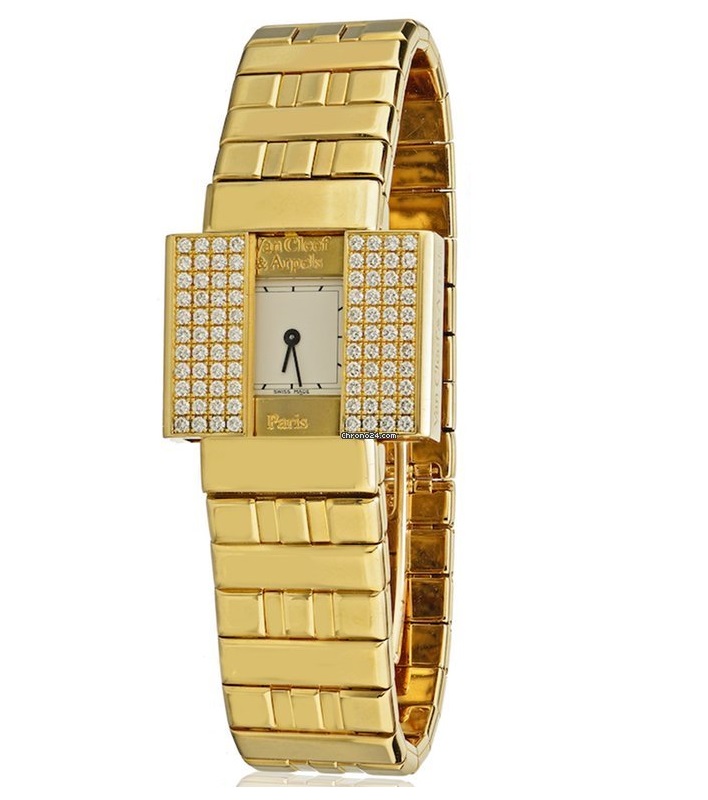 Van Cleef & Arpels Domino 18K Yellow Gold Diamond Hidden Watch