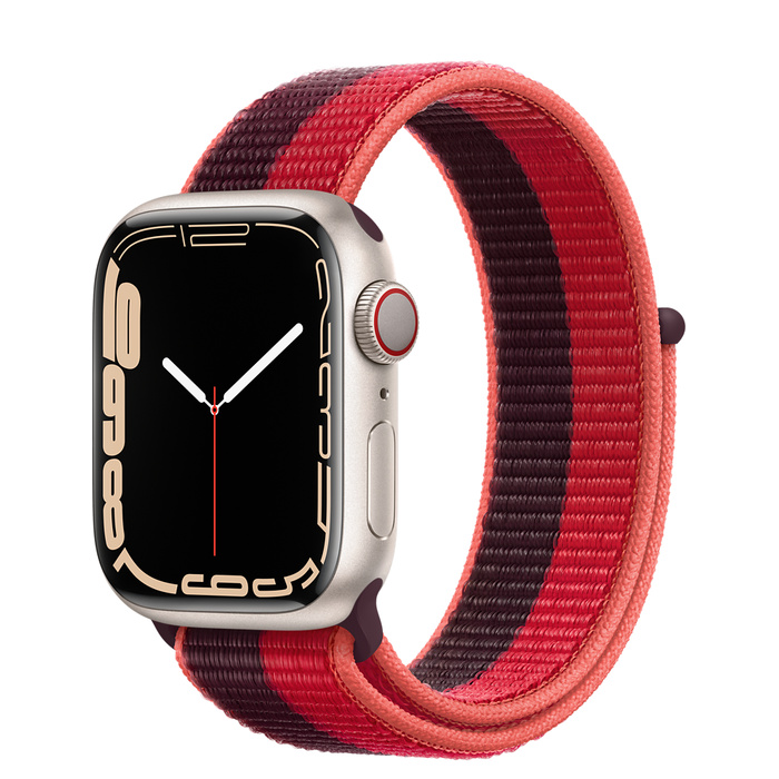 Apple Watch Series 7 GPS + Cellular 41mm Starlight Aluminum Case with Sport Loop