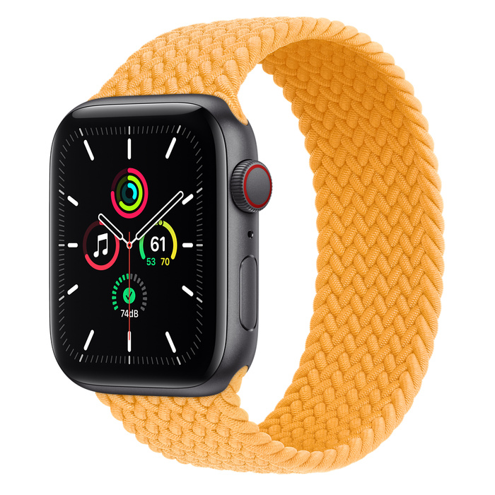 Apple Watch SE GPS + Cellular 44mm Space Gray Aluminum Case with Braided Solo Loop