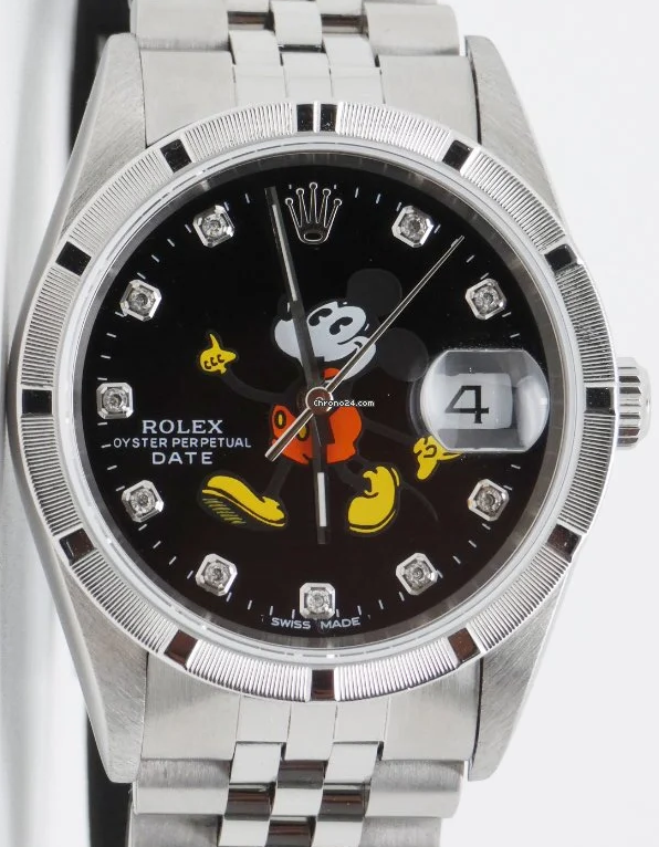 Rolex Date Oyster Perpetual Mickey Mouse Dial Year 2001 15210