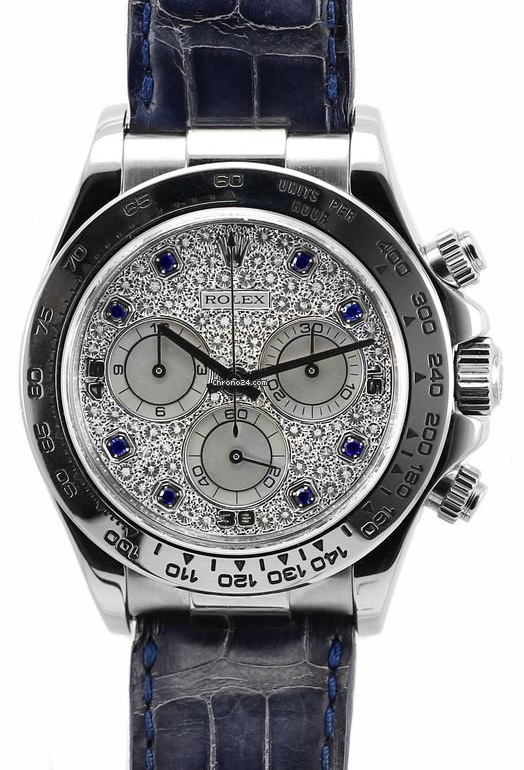 Rolex Daytona Original Pave' Diamonds Dial With Sapphire Index 116519