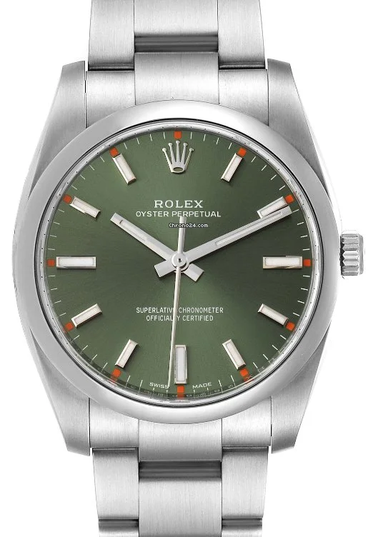 Rolex Air King Olive Green Dial 114200