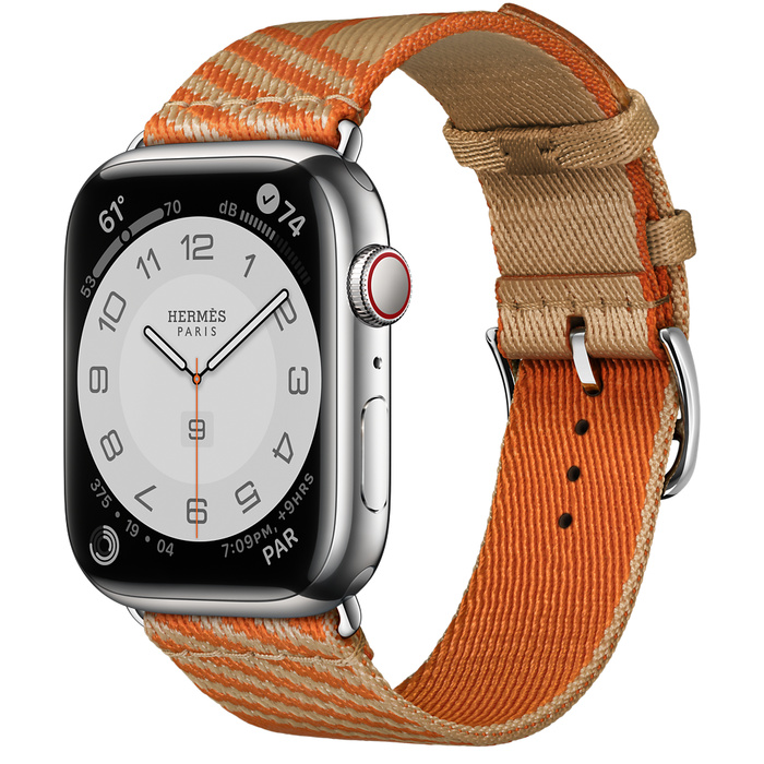 Apple Watch Hermès GPS + Cellular 45mm Silver Stainless Steel Case with Jumping Single Tour