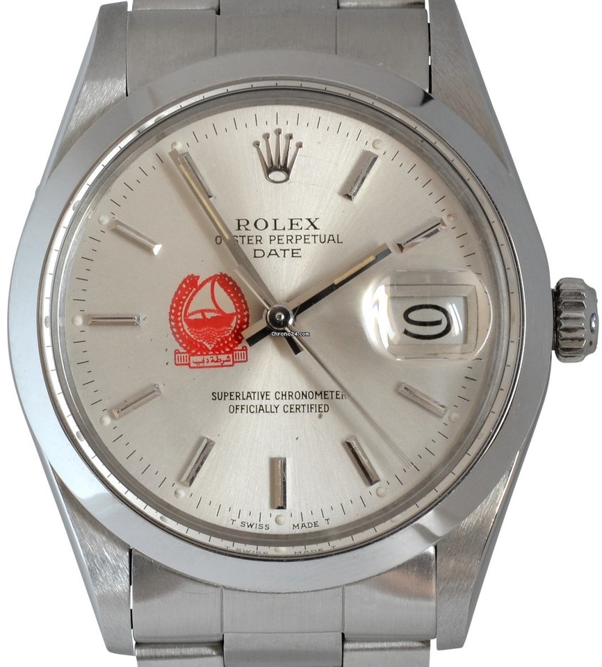 Rolex Date Dubai Police Force Silver Dial 15000