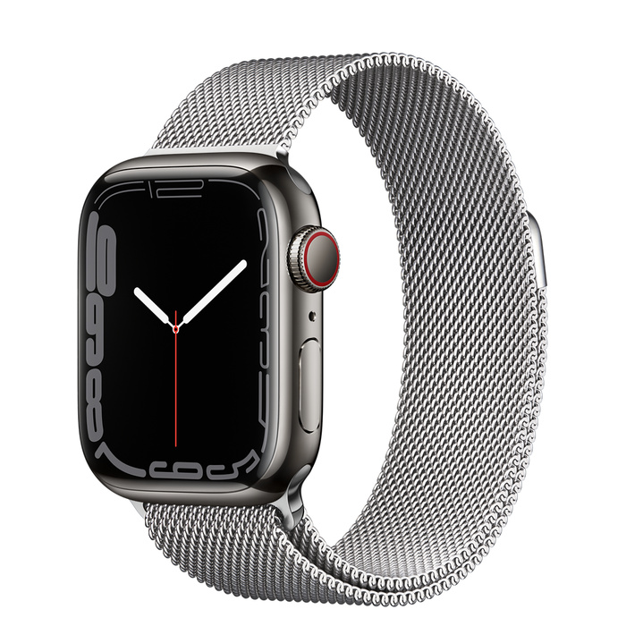 Apple Watch Series 7 GPS + Cellular 41mm Graphite Stainless Steel Case with Milanese Loop