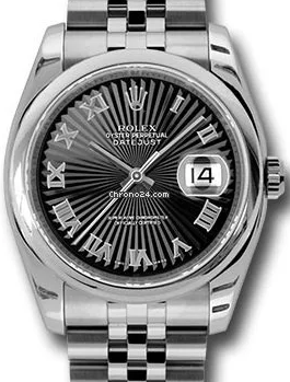 Rolex DateJust Black Sunbeam Dial 116200