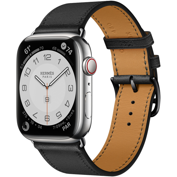 Apple Watch Hermès GPS + Cellular 45mm Silver Stainless Steel Case with Single Tour