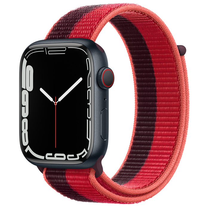 Apple Watch Series 7 GPS + Cellular 45mm Midnight Aluminum Case with Sport Loop