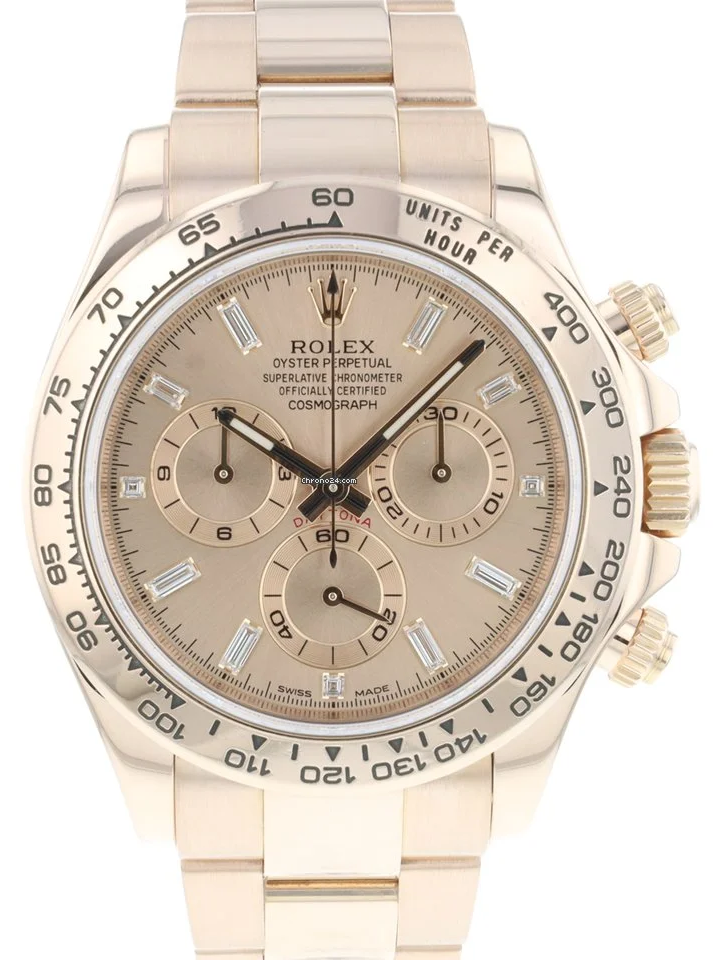 Rolex Daytona Sundust Baguette Diamond Dial 116505