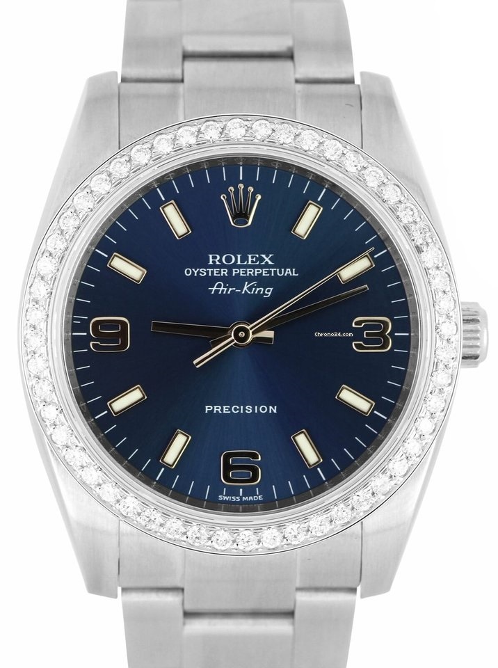 Rolex Air King Blue Diamond Bezel 114200