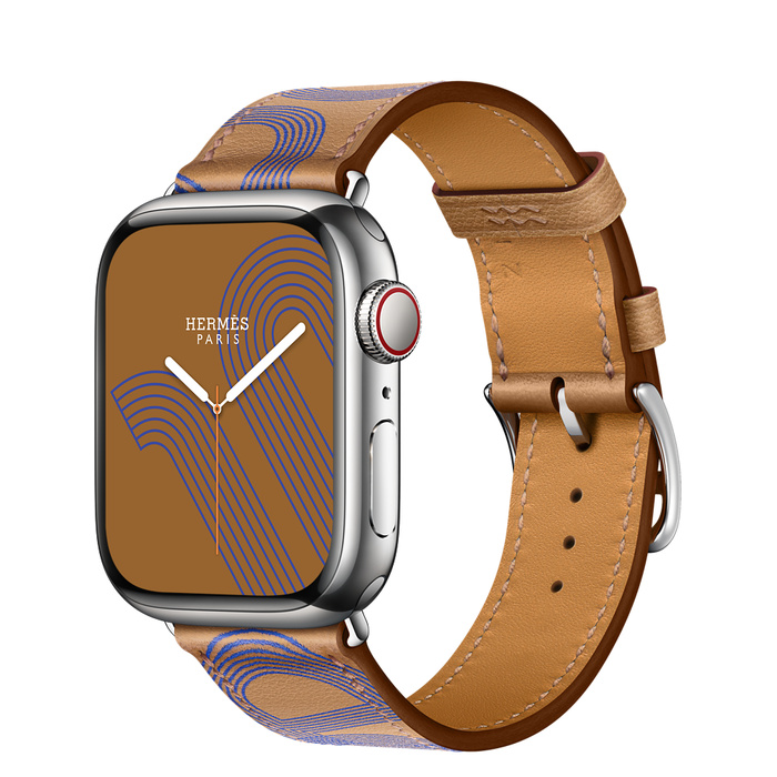 Apple Watch Hermès GPS + Cellular 41mm Silver Stainless Steel Case with Circuit H Single Tour