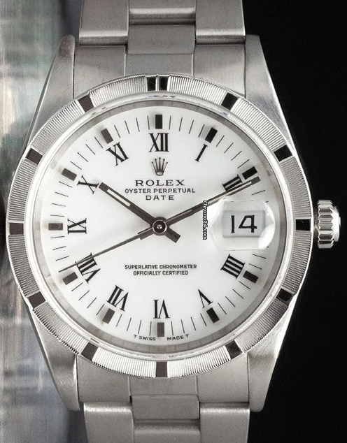 Rolex Date Bianco Oyster White Milk Arabic 15210