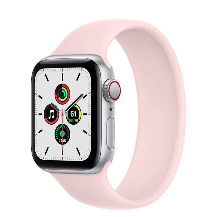 Apple Watch SE GPS + Cellular 40mm Silver Aluminum Case with Solo Loop