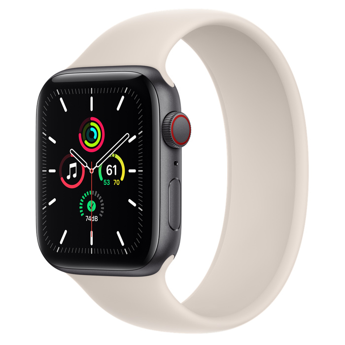 Apple Watch SE GPS + Cellular 44mm Space Gray Aluminum Case with Solo Loop