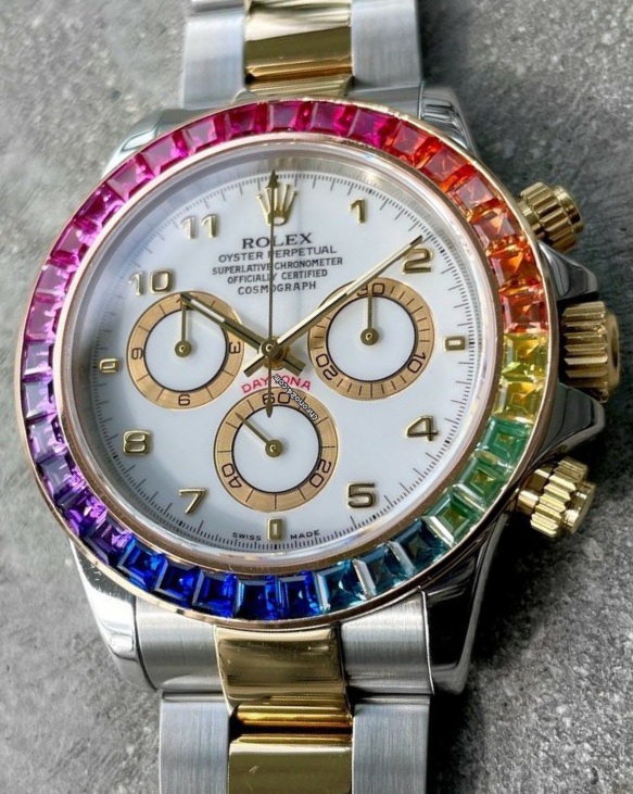 Rolex Daytona Custom Sapphire Rainbow Bezel 116523