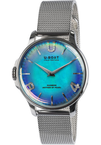 U-Boat Rainbow 38 Blue SS Bracelet Watch