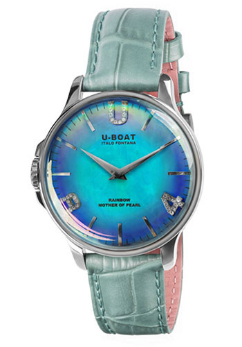U-Boat Rainbow 38 Blue SS Watch