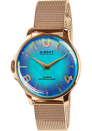 U-Boat Rainbow 38 Blue IP Gold Bracelet Watch