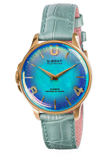 U-Boat Rainbow 38 Blue IP Gold Watch