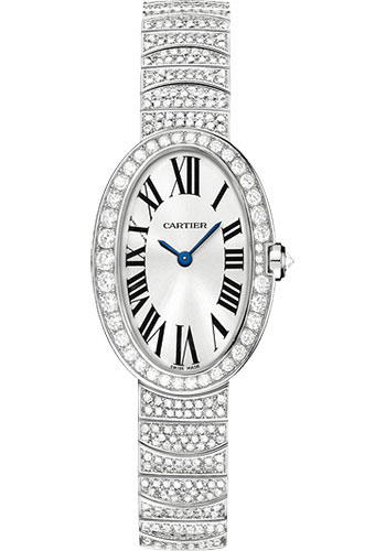 Cartier Baignoire Watch - Small White Gold Diamond Case - Diamond Bracelet