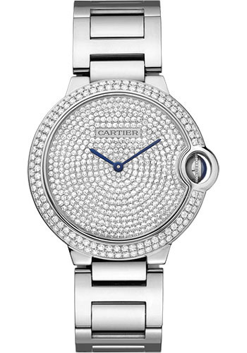 Cartier Ballon Bleu de Cartier Watch - Medium White Gold Diamond Case - Diamond Paved Dial
