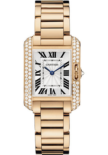 Cartier Tank Anglaise Watch - Small Pink Gold Diamond Case