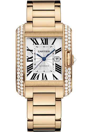 Cartier Tank Anglaise Watch - Medium Pink Gold Diamond Case