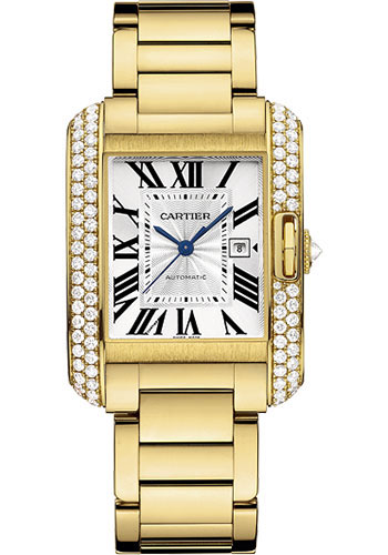 Cartier Tank Anglaise Watch - Medium Yellow Gold Diamond Case