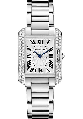 Cartier Tank Anglaise Watch - Small White Gold Diamond Case